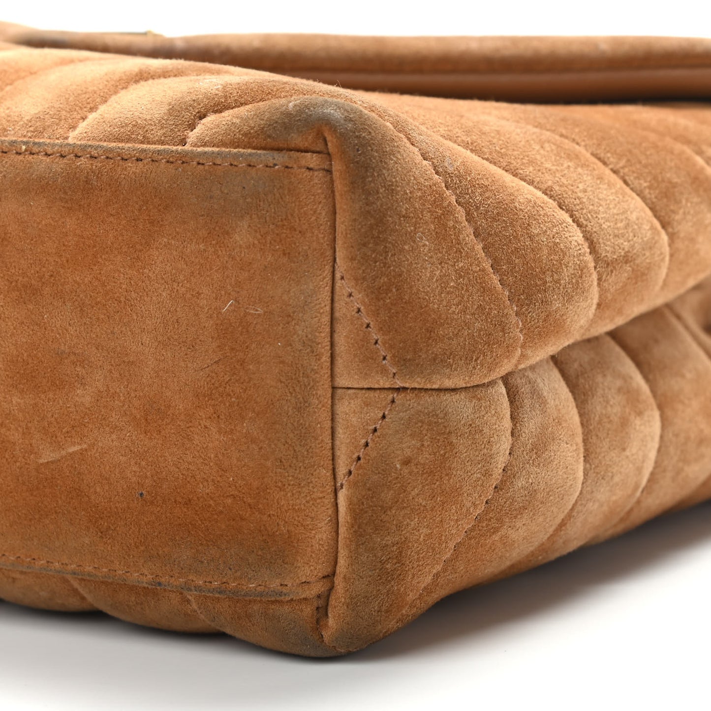 Suede Calfskin Y Quilted Monogram Small Loulou Chain Satchel Cinnamon