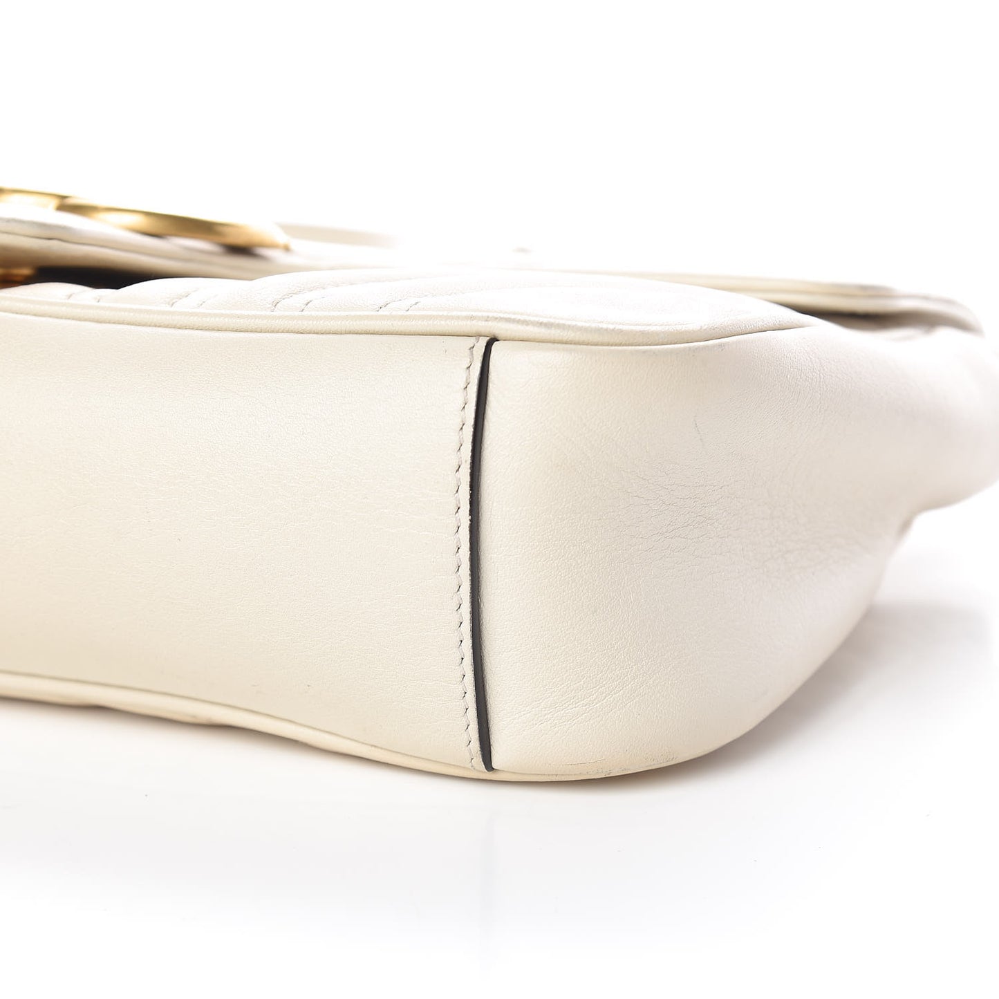 Calfskin Matelasse Small GG Marmont Shoulder Bag White