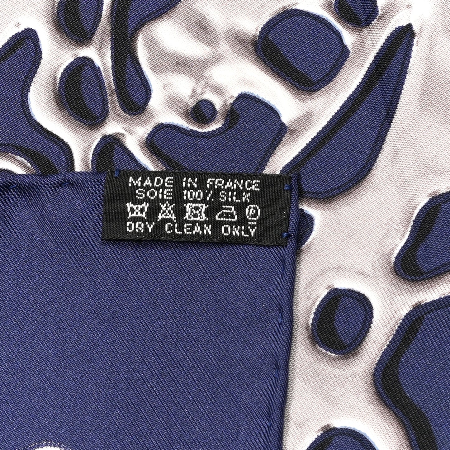 Silk Cheval Fusion Scarf 90 Marine Gris Argent