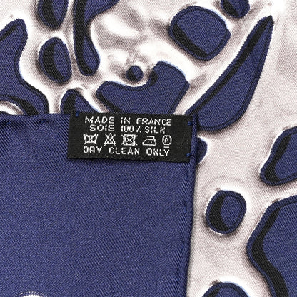 Hermes Silk Cheval Fusion Scarf 90 Marine Gris Argent 5 of 5