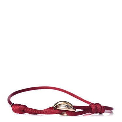 Cartier 18K Pink Yellow White Gold Trinity Cord Bracelet Red 1 of 6
