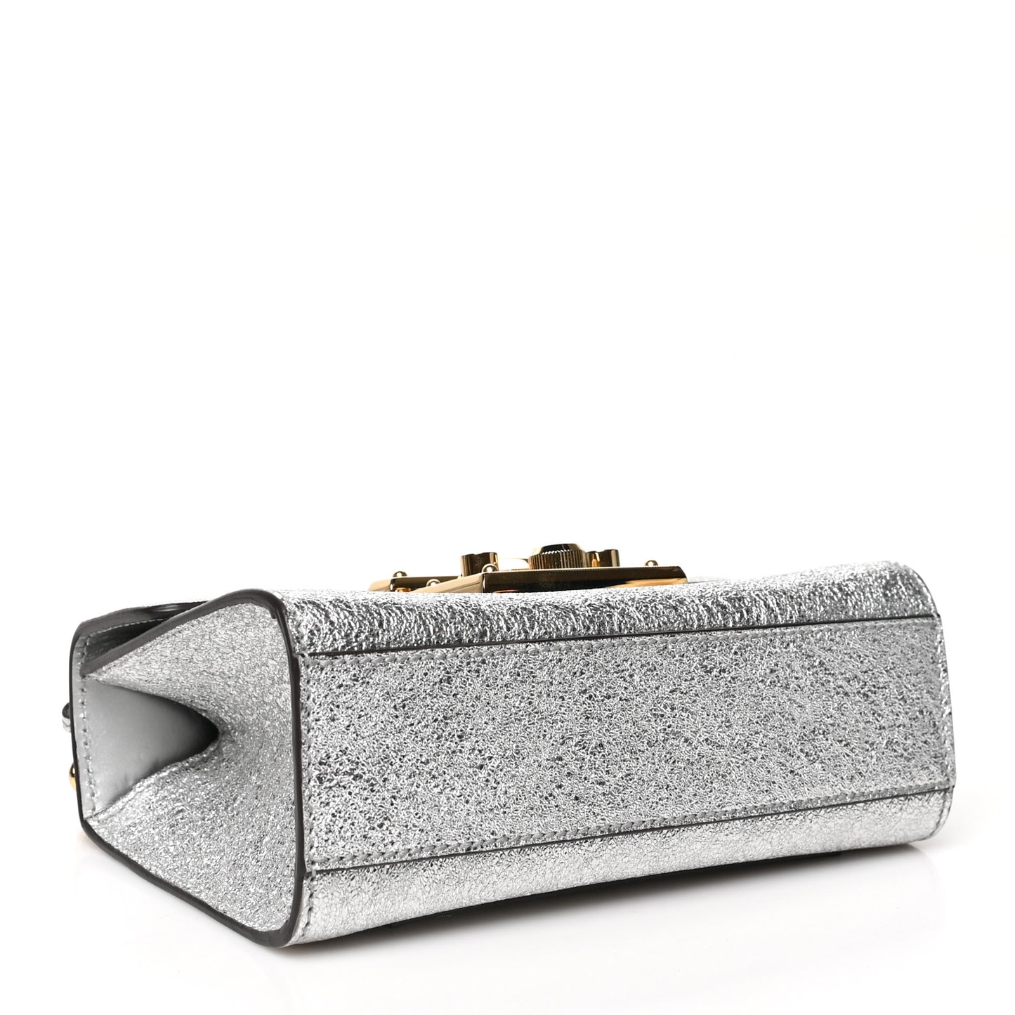 Galassia Small Padlock Shoulder Bag Argento
