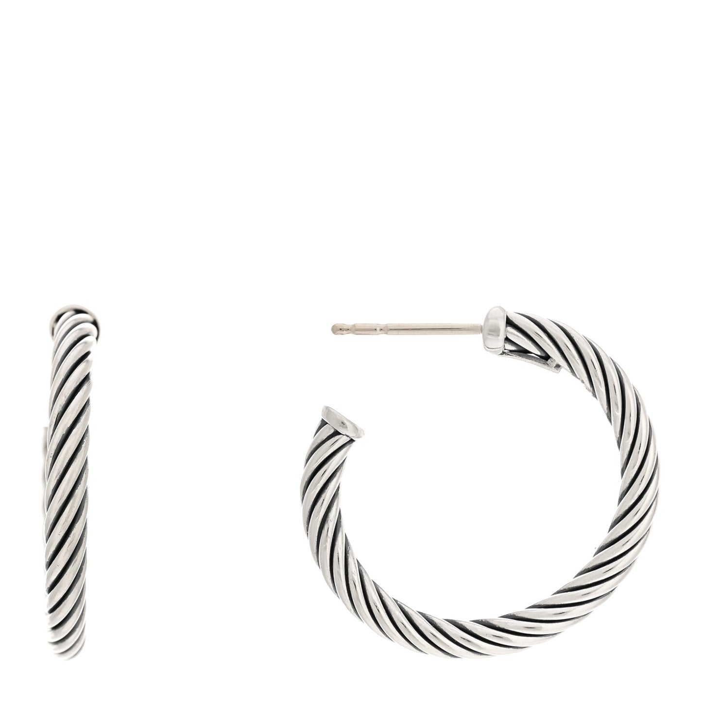 Sterling Silver Small Cable Classics Hoop Earrings
