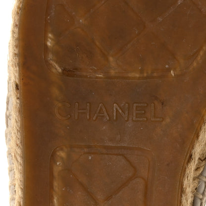 Chanel Mesh Grosgrain CC Espadrilles 38 Gold 6 of 9