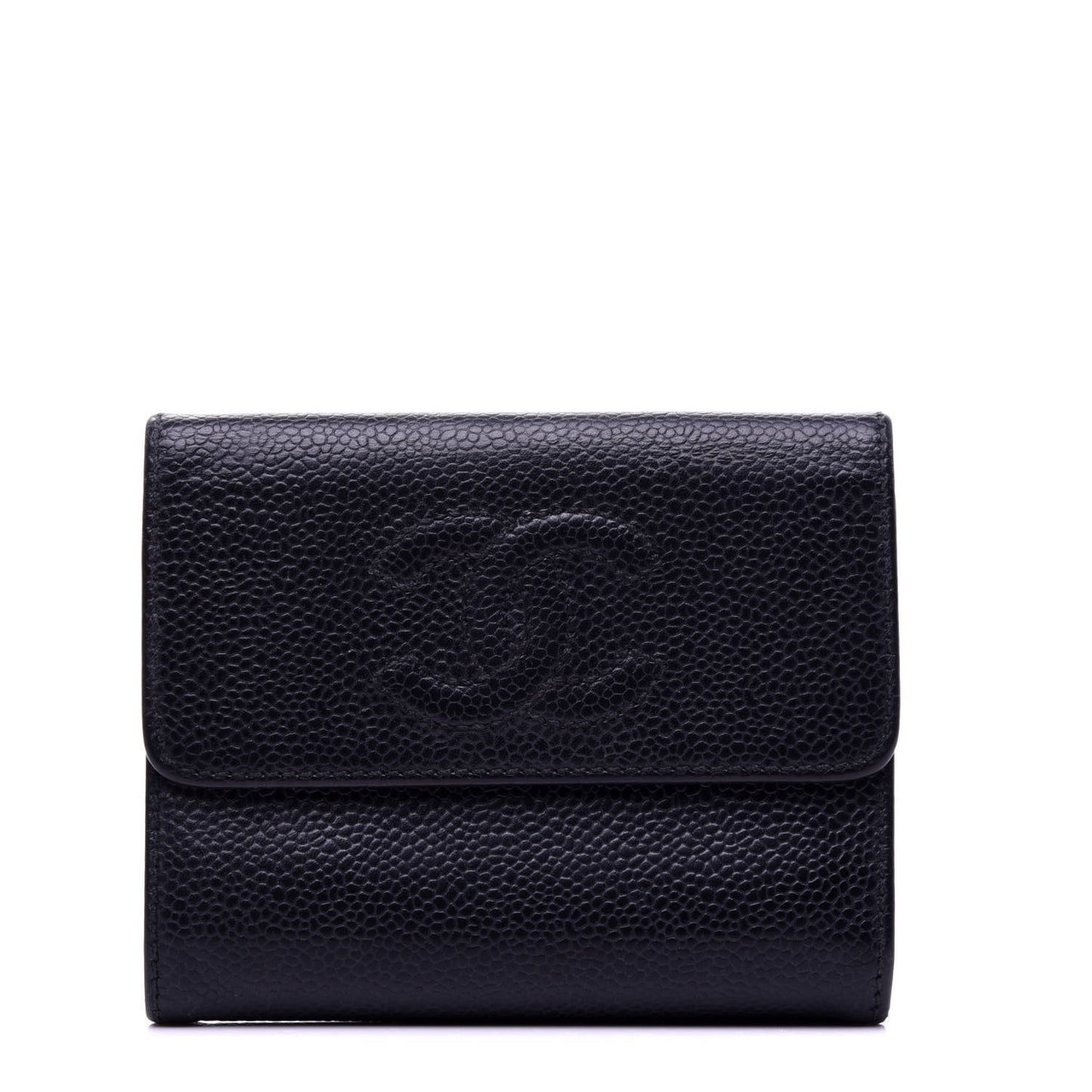 Caviar Timeless CC Compact French Wallet Black