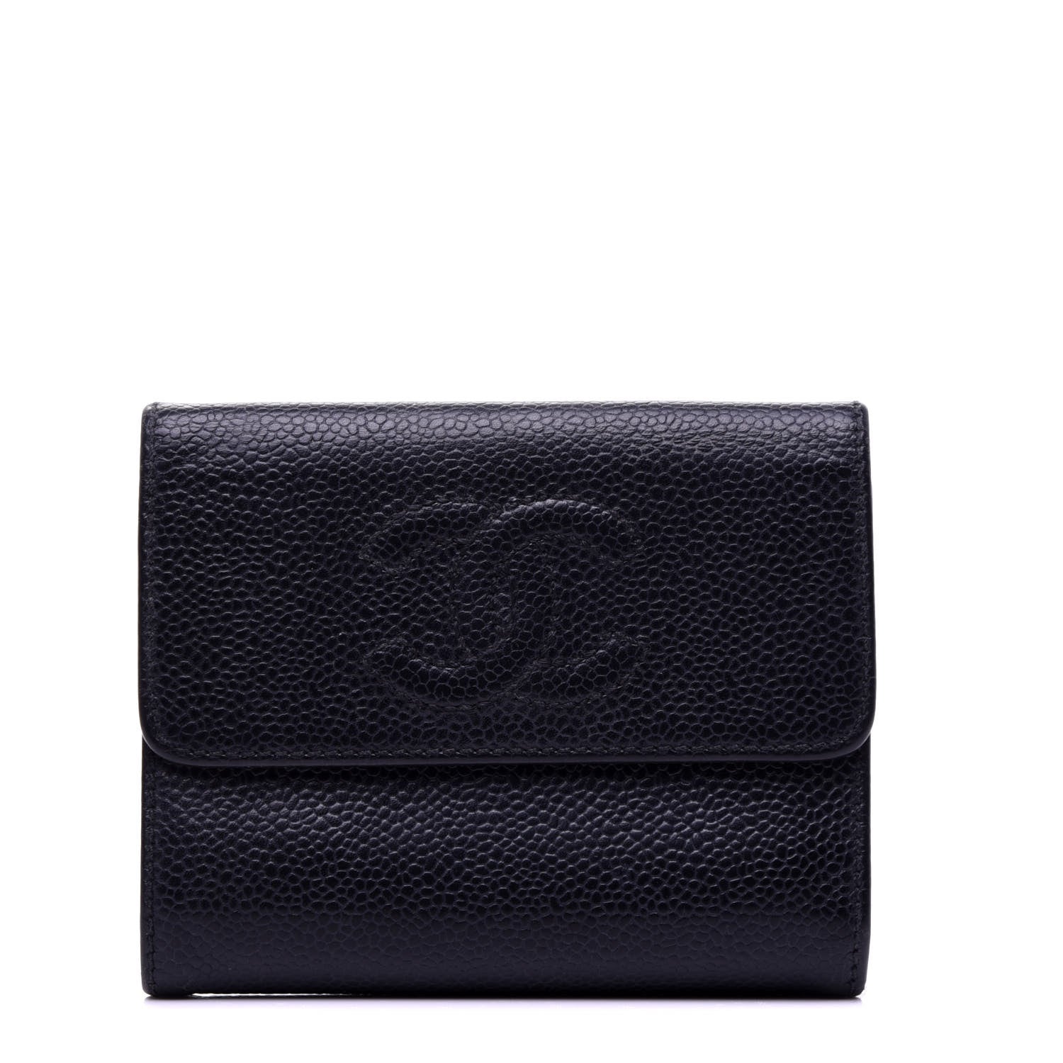 Chanel Caviar Timeless CC Compact French Wallet Black 1 of 10