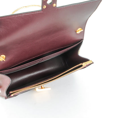 Mulberry Calfskin Cheyne Clutch With Chain Rust Dune Burgundy 5 of 7