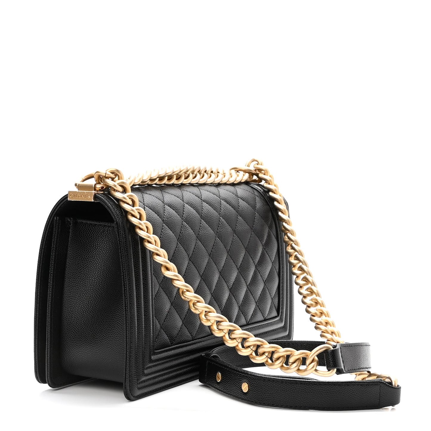 Caviar Quilted Medium Boy Flap Black
