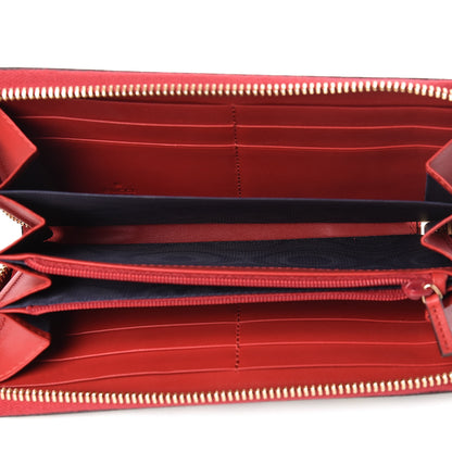 Gucci GG Supreme Monogram Blooms Zip Around Wallet Blue Red 5 of 9