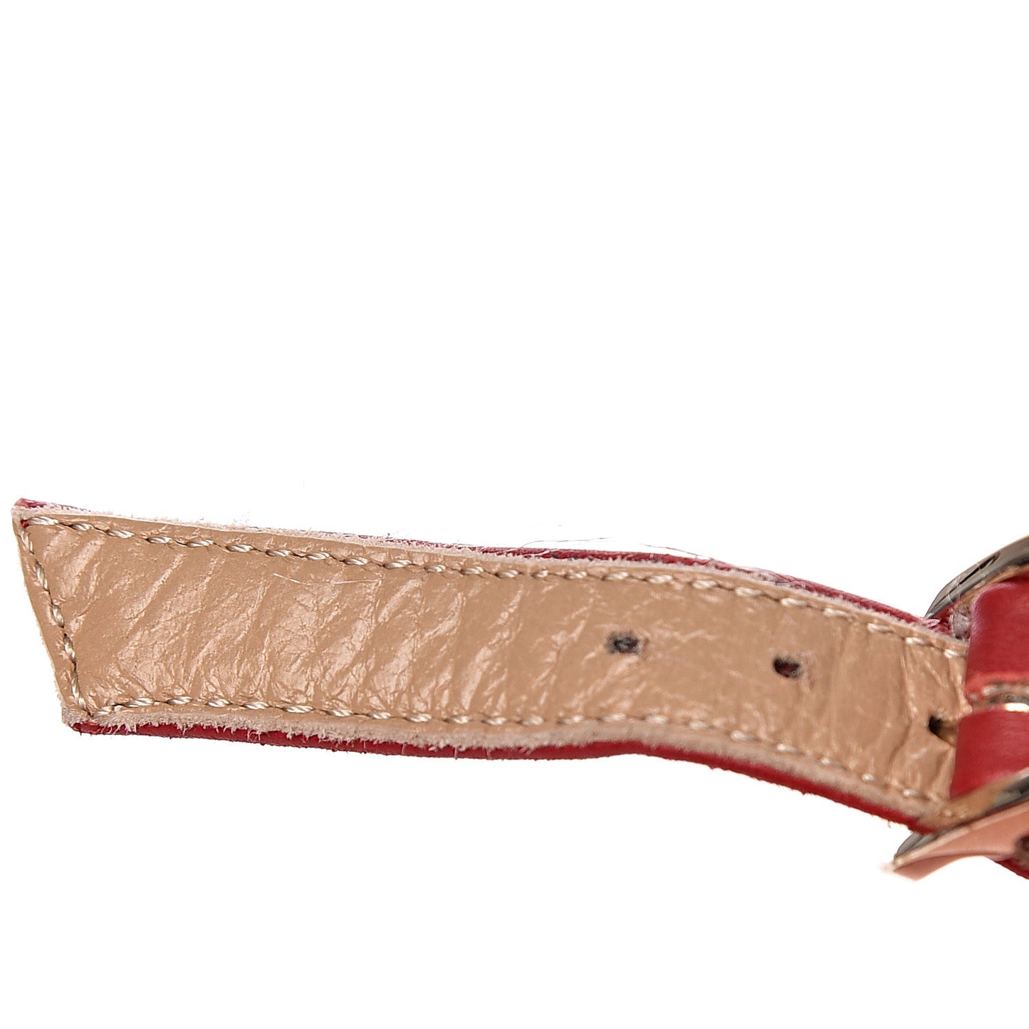 Calf Hair Leopard Print Rockstud Ankle Strap 65mm Pumps 37 Rosso Valentino