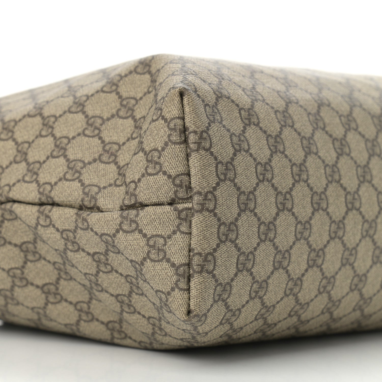 Gucci GG Supreme Monogram Large Zippered Shopping Tote Brown 9 of 10