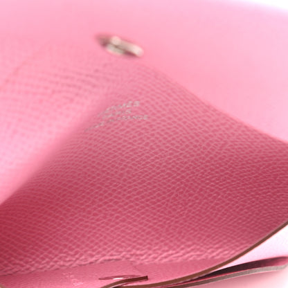 Hermes Epsom Calvi Duo Card Case Rose Confetti 6 of 8