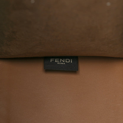 Fendi Glazed Fabric Plexiglass FF Logo Bikini Girls Medium Fendi Sunshine Shopper Tote Bianco Perla Multicolor Miele Scuro 7 of 10