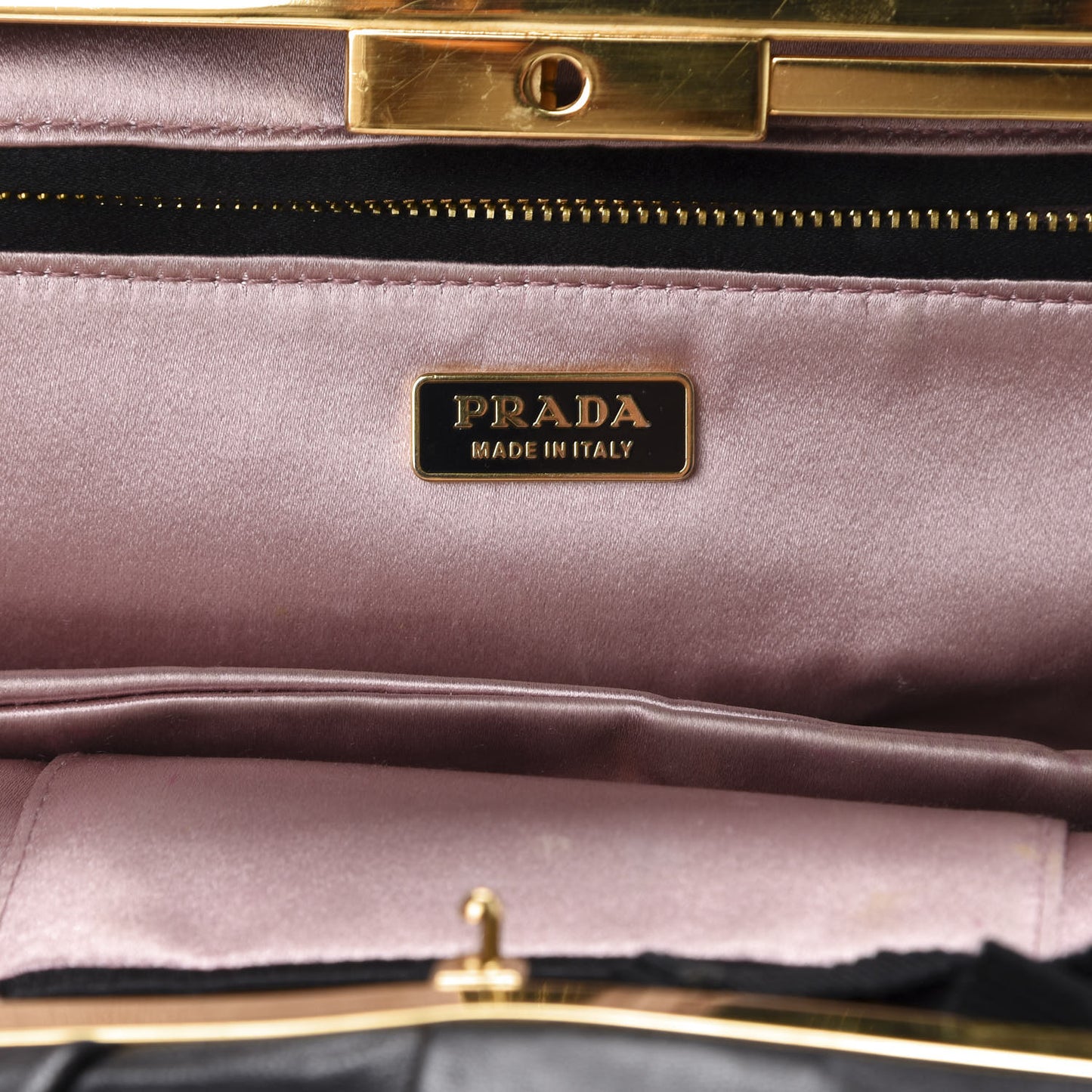 Nappa Gold Pleated Clutch Black