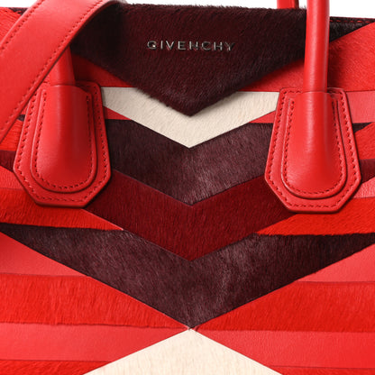 Givenchy Calf Hair Smooth Calfskin Geometric Small Antigona Red 8 of 10