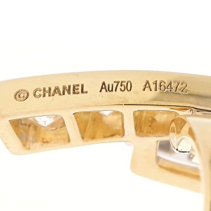 Chanel 18K Yellow White Gold Diamond Etoile Filante Earrings 4 of 5