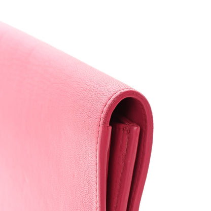 Saint Laurent Goatskin Monogram Large Belle De Jour Clutch Lipstick Fuchsia 10 of 12
