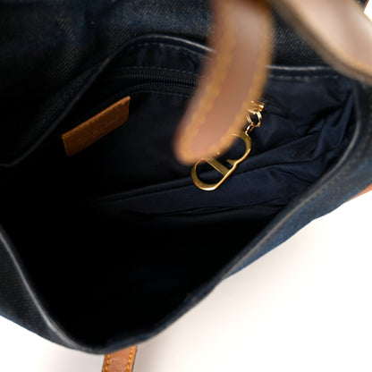Christian Dior Denim Calfskin Saddle Bag Blue 4 of 10