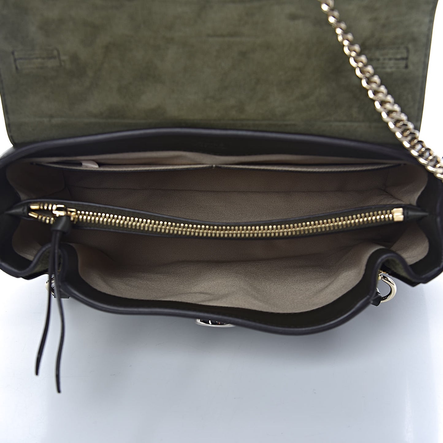 Calfskin Small Faye Day Shoulder Bag Deep Forest