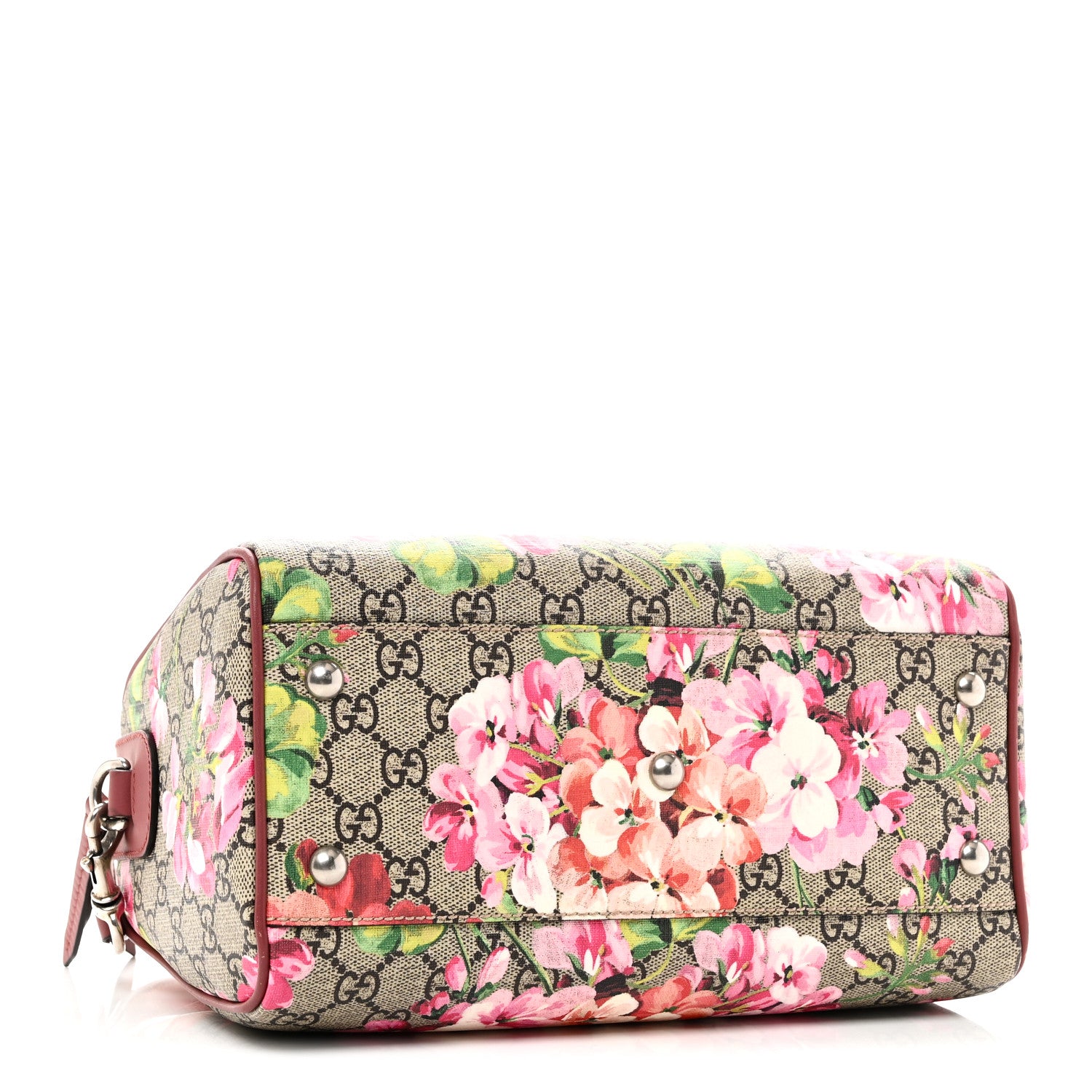 Gucci GG Supreme Monogram Blooms Small Boston Beige Multicolor Dry Rose 4 of 10