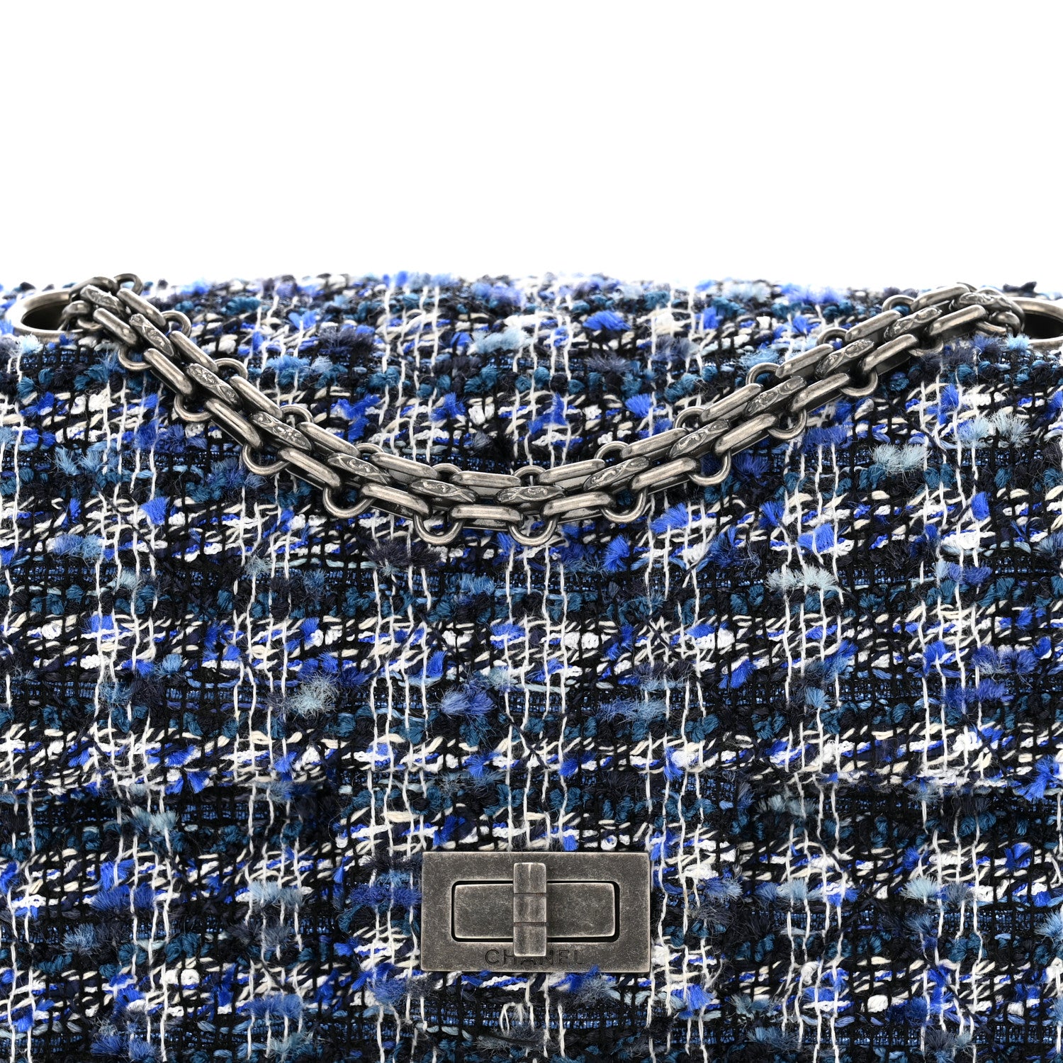 Chanel Tweed Quilted 2.55 Reissue Mini Flap Blue 8 of 11