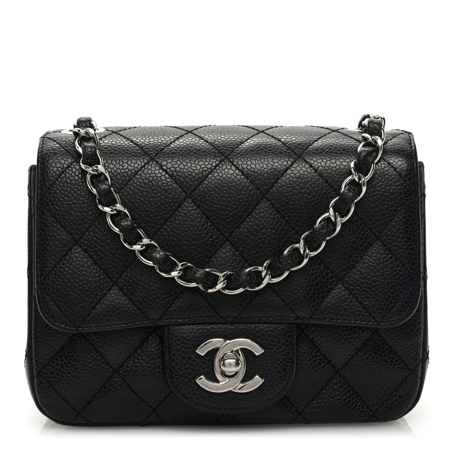 Caviar Quilted Mini Square Flap Black