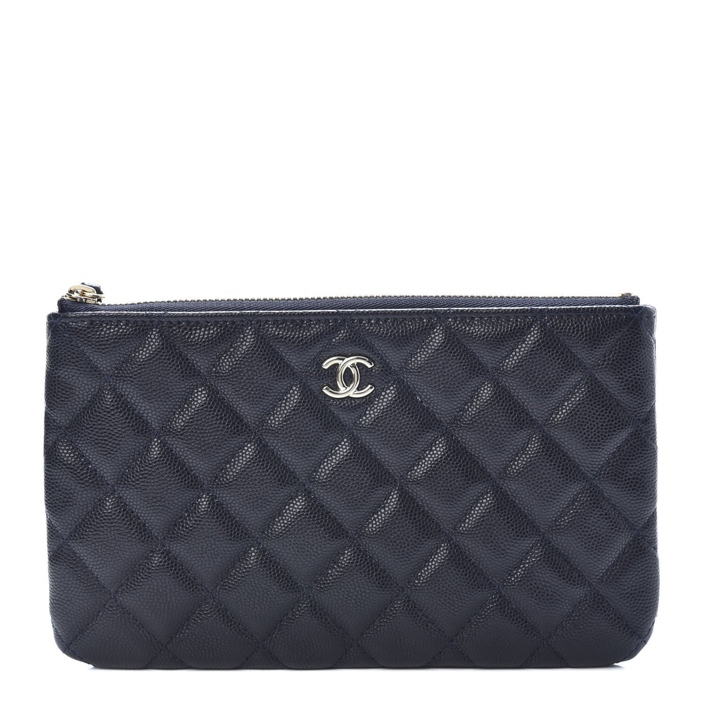 Caviar Quilted Cosmetic Case Navy