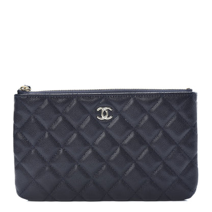 Chanel Caviar Quilted Cosmetic Case Navy 1 of 8