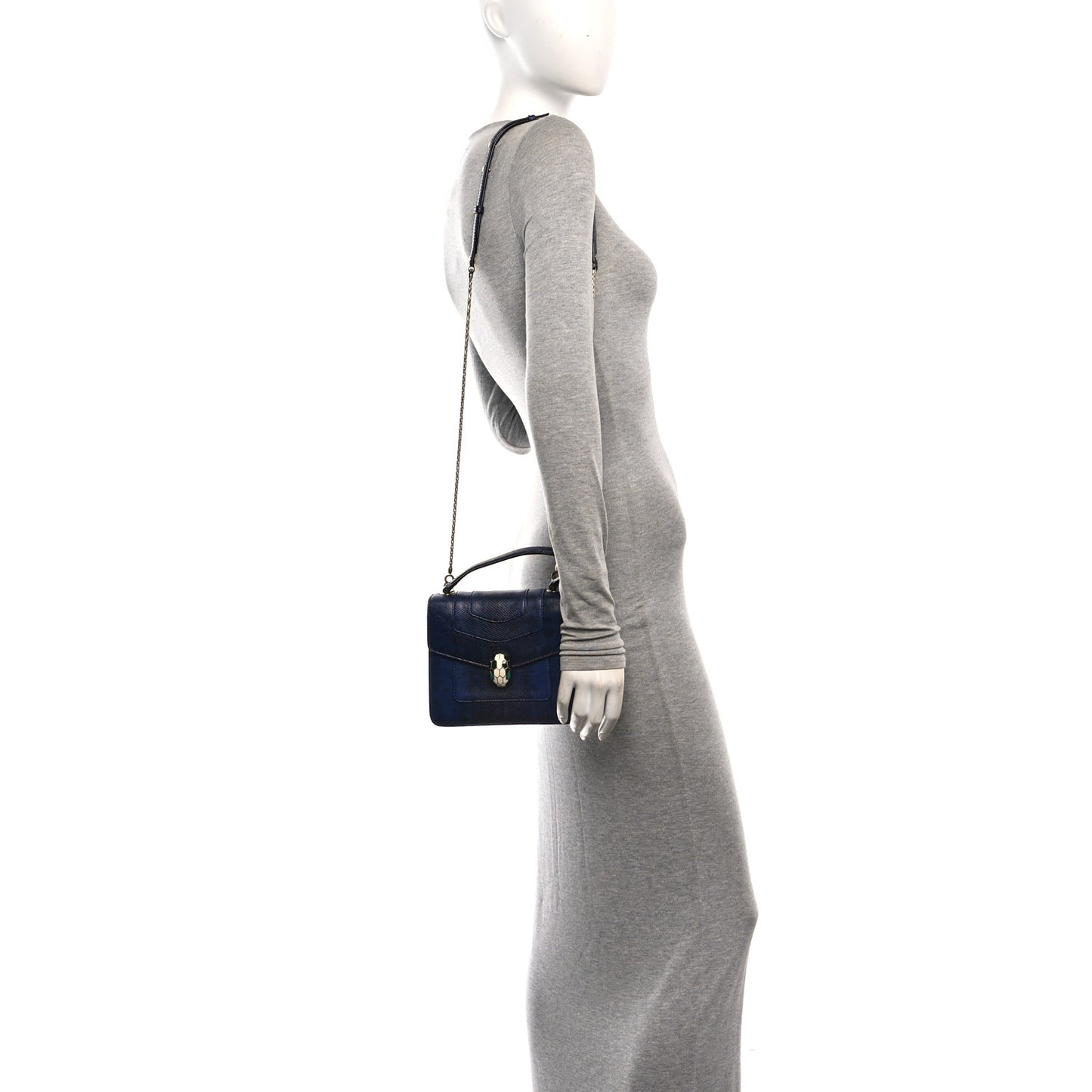 Karung Serpenti Forever Top Handle Navy Blue