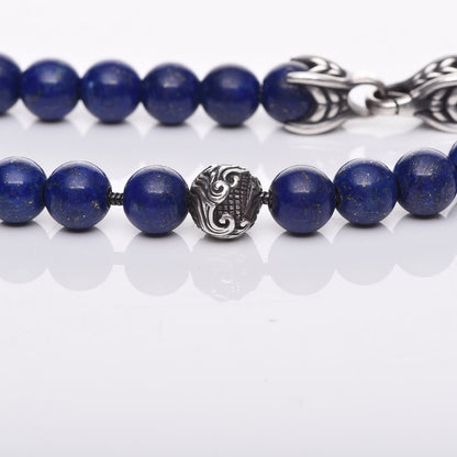David Yurman Sterling Silver Lapis Lazuli 8mm Spiritual Beads Bracelet 8 of 8