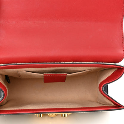 Gucci GG Supreme Monogram Moon Calfskin Small Padlock Shoulder Bag Beige Blue Hibiscus Red Mystic White 5 of 15
