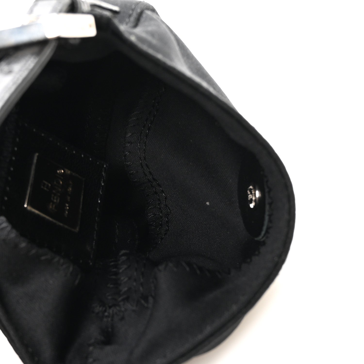 Fendi Neoprene Mini Half Moon Baguette  Black 5 of 10
