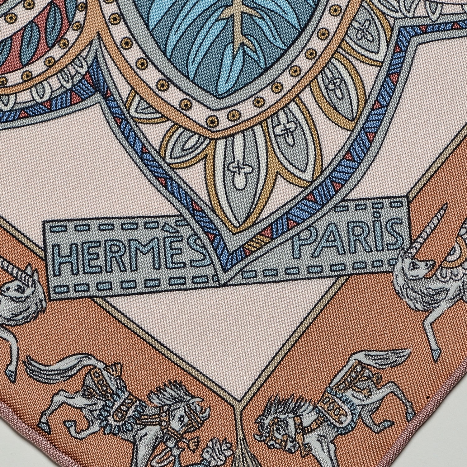 Hermes Silk Le Jardin De La Maharani Scarf 90 Rose Pale Aqua Poudre 4 of 7