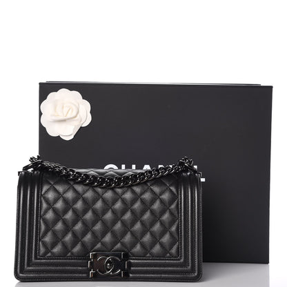 Chanel Caviar Quilted Medium Boy Flap So Black 8 of 8