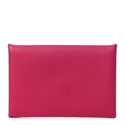 Hermes Evercolor Calvi Card Case Framboise 1 of 5