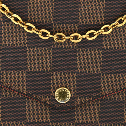 Louis Vuitton Damier Ebene Pochette Felicie Chain Wallet 13 of 14