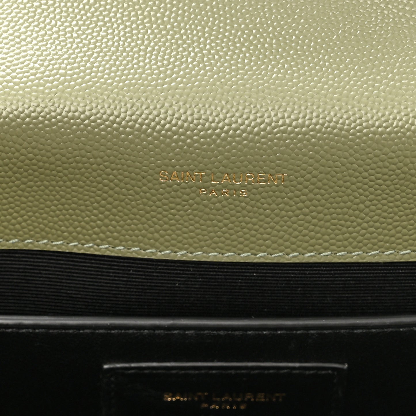 Grain De Poudre Textured Mixed Matelasse Triquilt Medium Monogram Satchel Light Sage