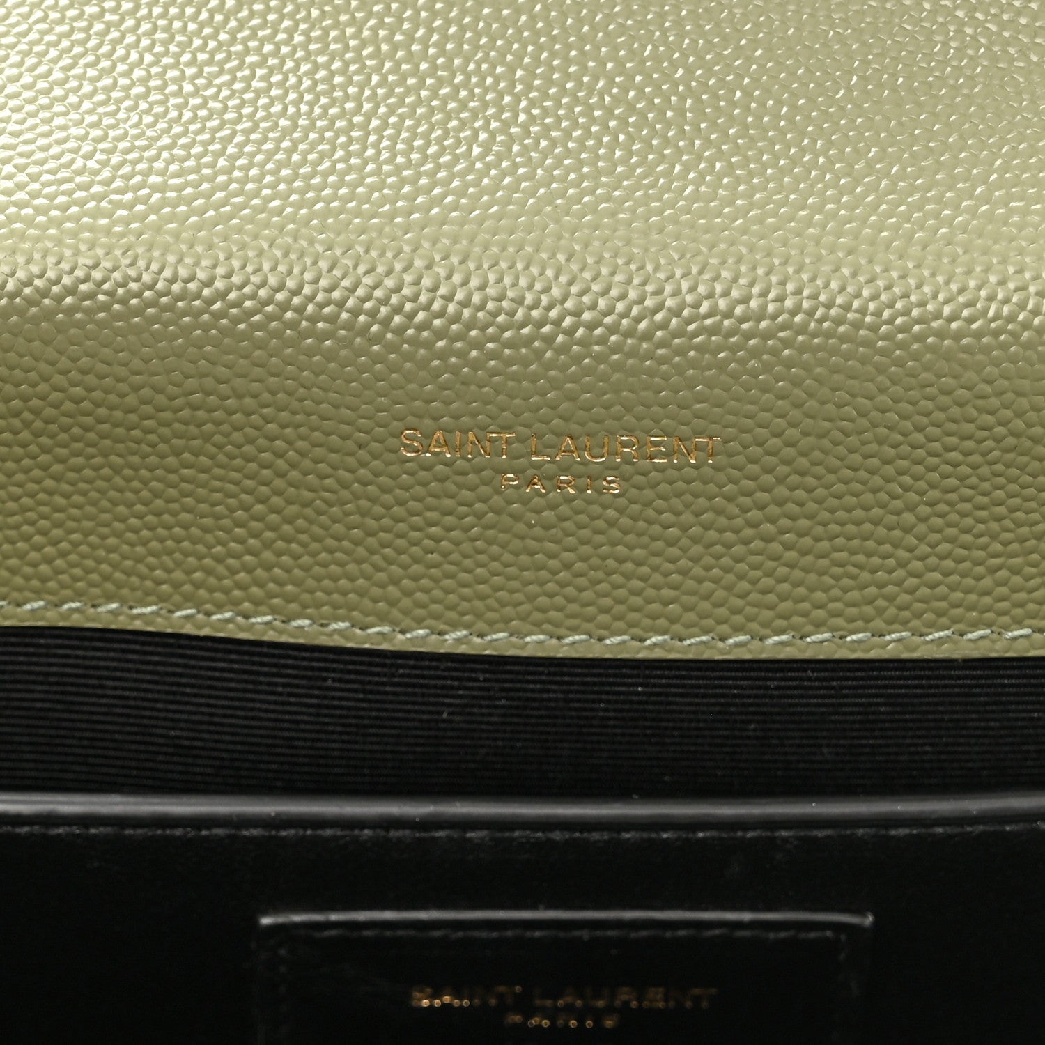 Saint Laurent Grain De Poudre Textured Mixed Matelasse Triquilt Medium Monogram Satchel Light Sage 6 of 10