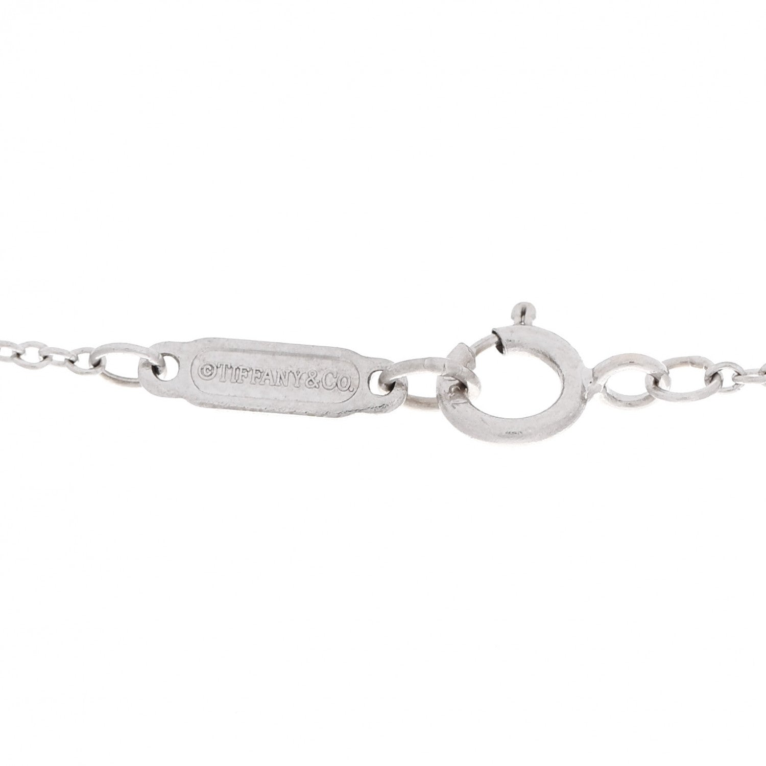 Tiffany 18K White Gold Diamond Knot Key Pendant Necklace 5 of 6