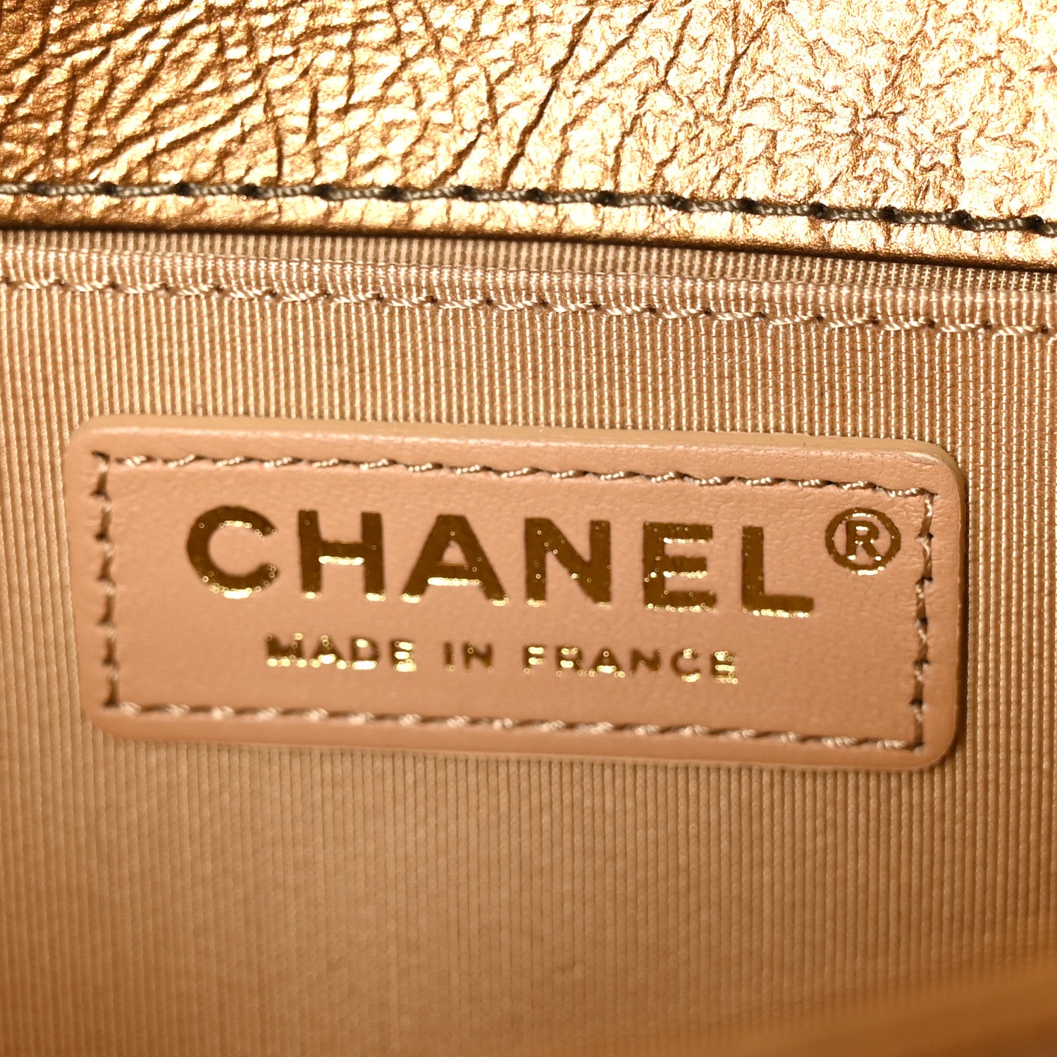 Chanel Metallic Crumpled Calfskin Quilted Gripoix Small Boy Flap Bronze 5 of 9
