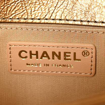Chanel Metallic Crumpled Calfskin Quilted Gripoix Small Boy Flap Bronze 5 of 9