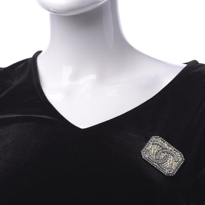 Chanel Crystal CC Brooch Silver 2 of 4