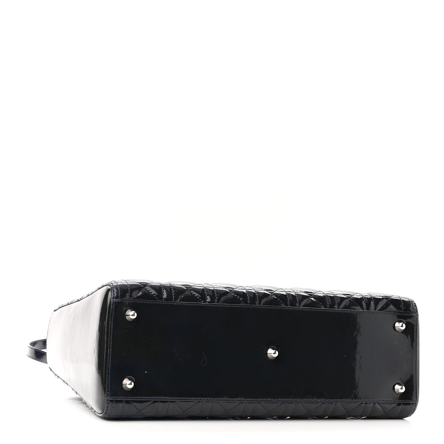 Patent Cannage Large Lady Dior Navy Blue