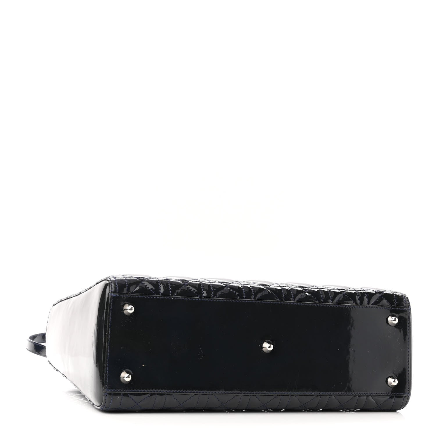 Christian Dior Patent Cannage Large Lady Dior Navy Blue 4 of 11