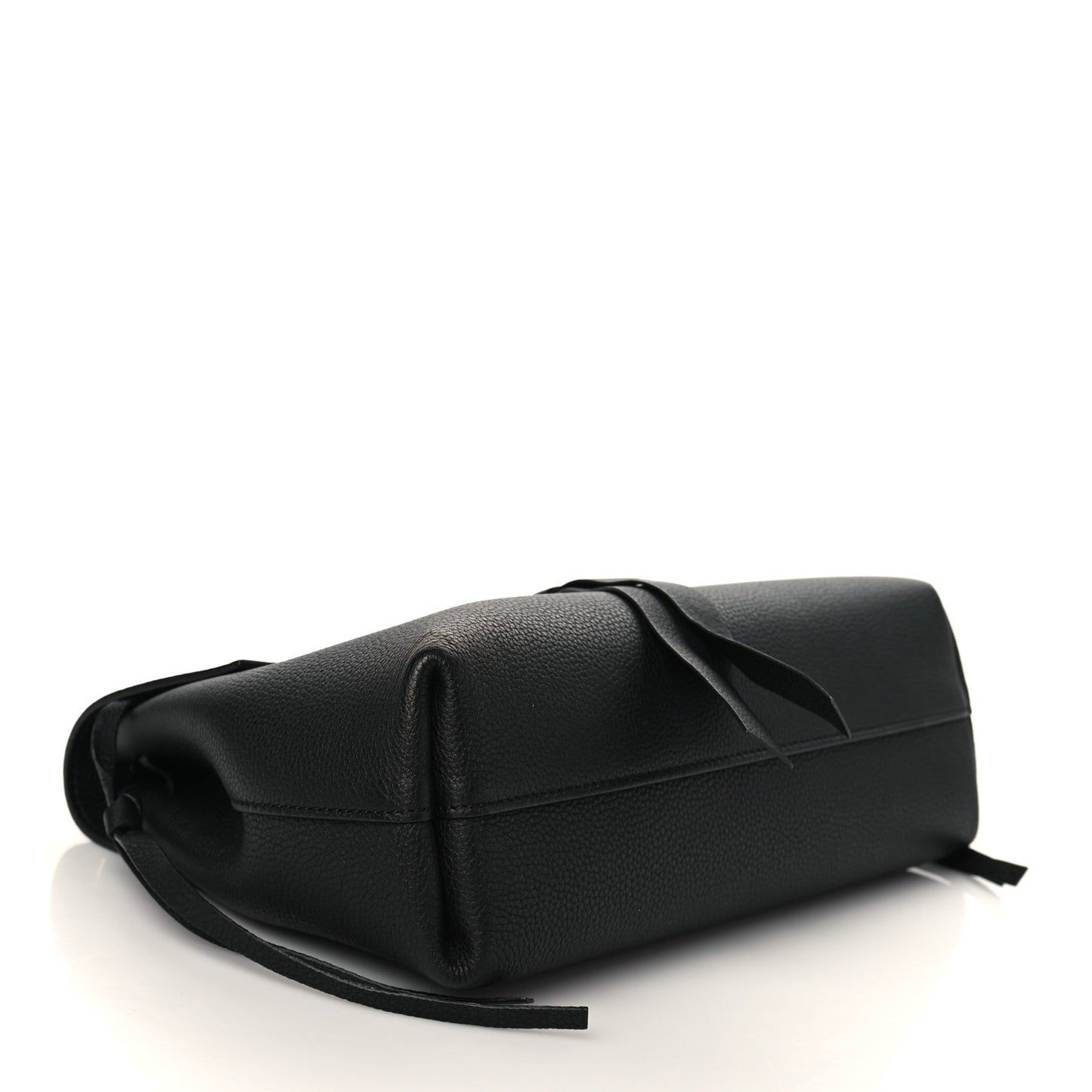 Pebbled Calfskin Small VRing Chain Shoulder Bag Black