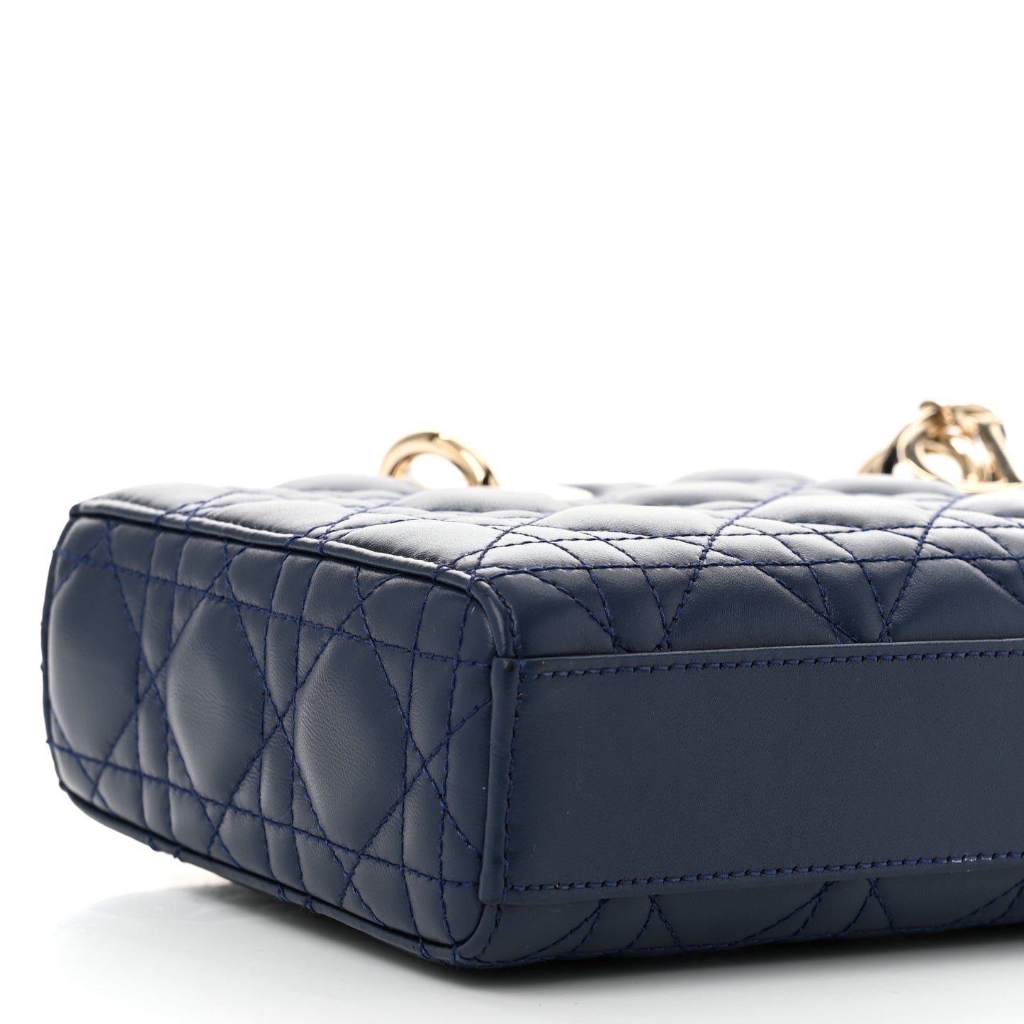 Lambskin Cannage Medium Lady D-Joy Blue
