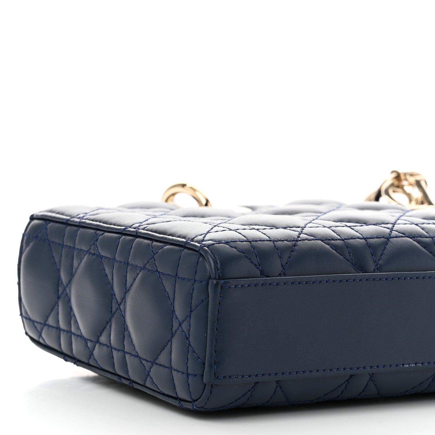 Christian Dior Lambskin Cannage Medium Lady D-Joy Blue 9 of 10