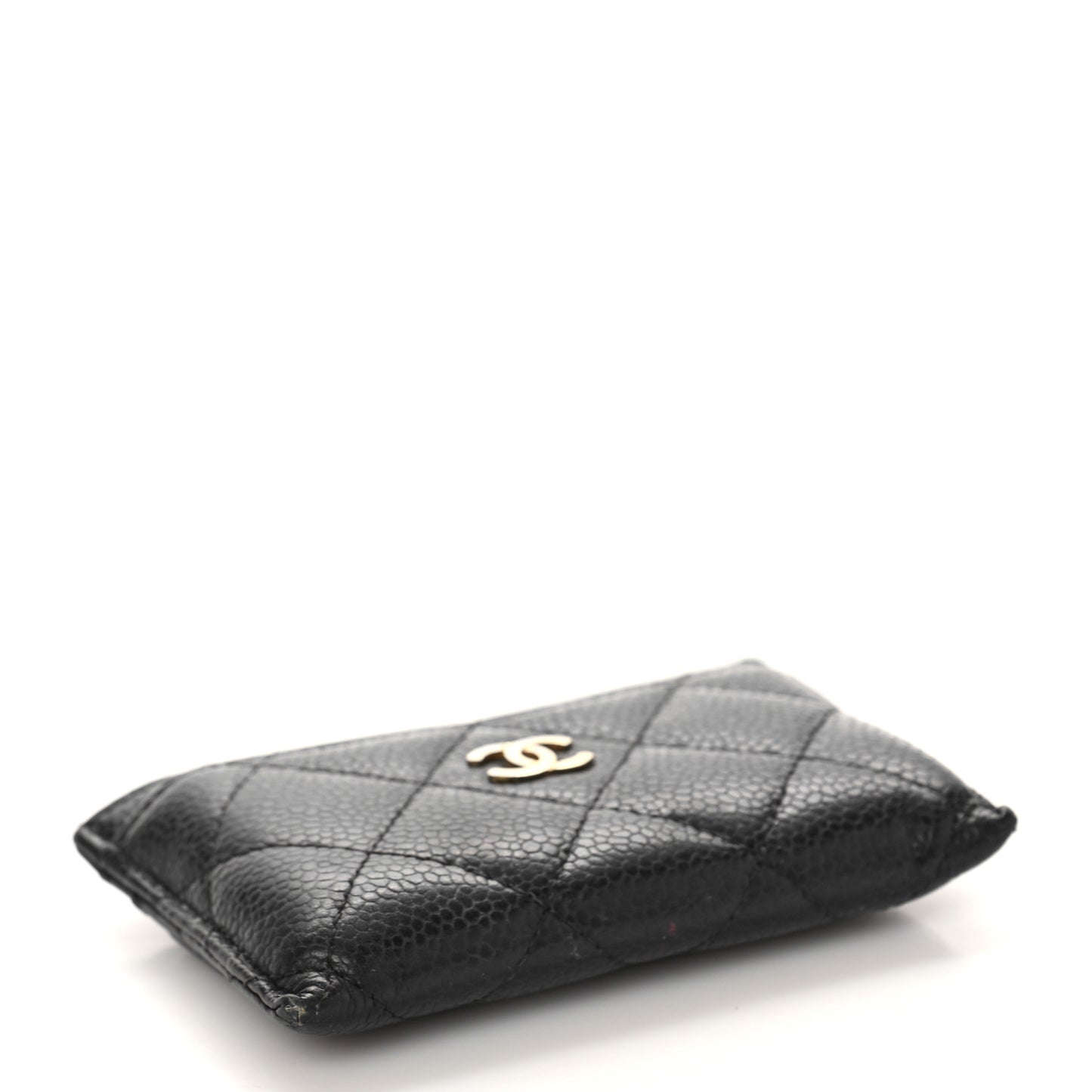 Caviar Quilted Card Holder Black