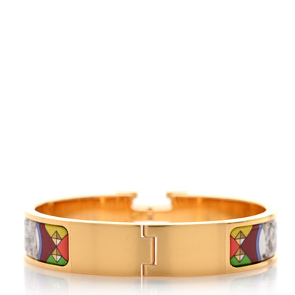 Hermes Enamel Printed Colliers et Chiens Narrow Clic Clac H Bracelet PM 3 of 6