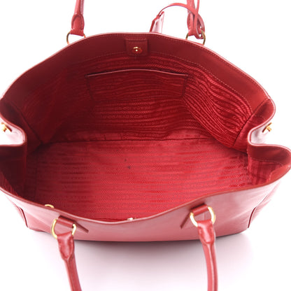 Prada Saffiano Lux Large Tote Fuoco 5 of 15